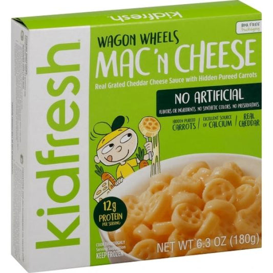 Kidfresh Wagon Wheels Mac&cheese 6.3 Ounce Size - 8 Per Case.