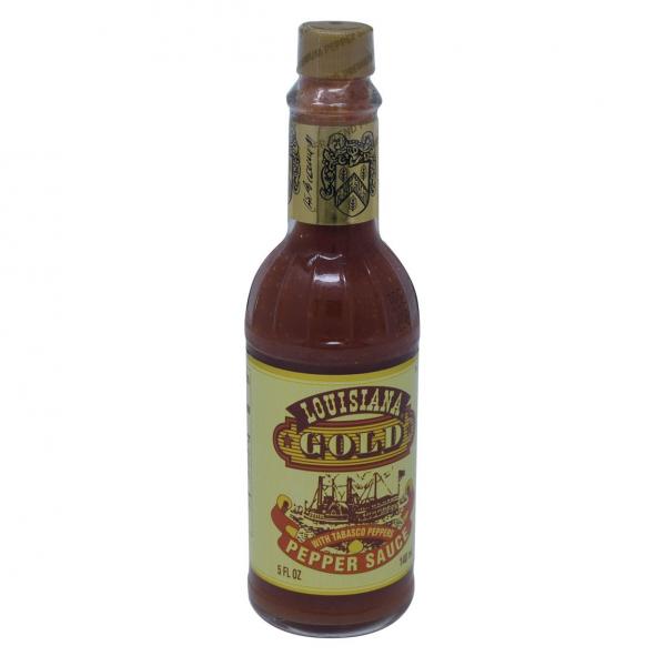 Louisiana Hot Sauce Gold Red Pepper Sauce 5 Ounce Size - 12 Per Case.