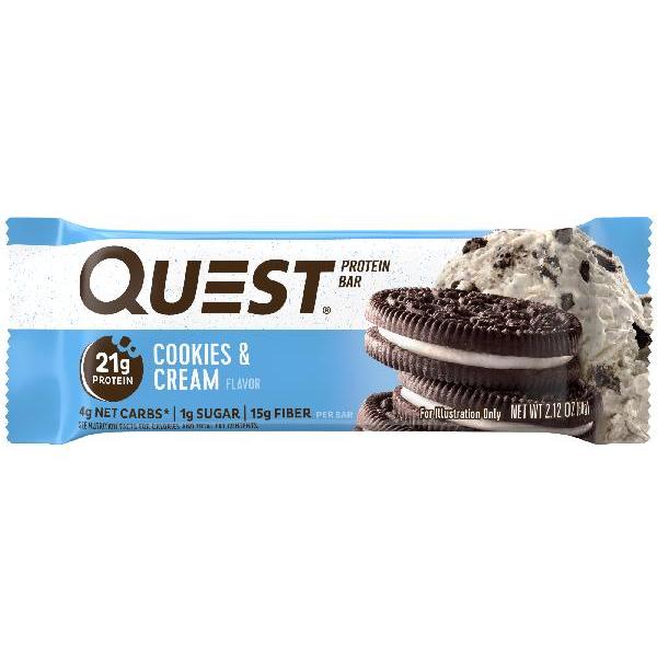 Quest Bar Cookies And Cream 2.12 Ounce Size - 144 Per Case.