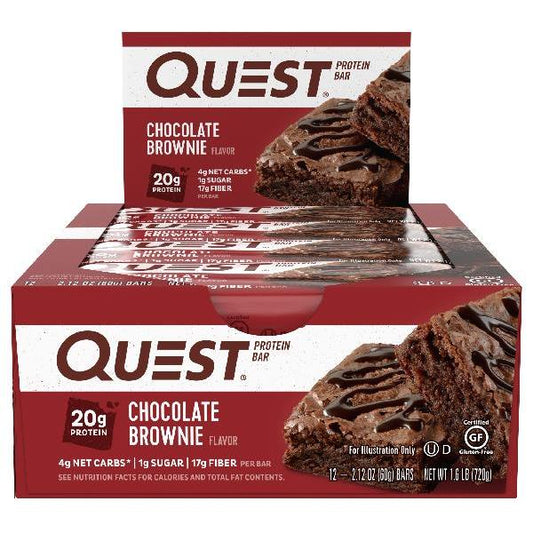 Quest Bar Chocolate Brownie 2.12 Ounce Size - 144 Per Case.