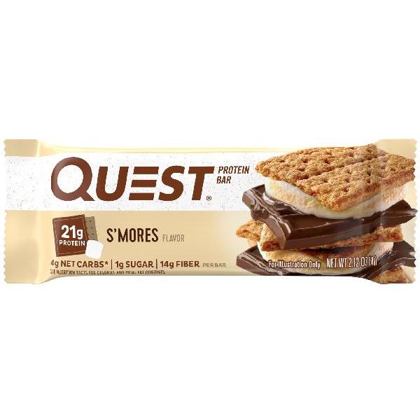 Quest Bar S'mores 2.12 Ounce Size - 144 Per Case.