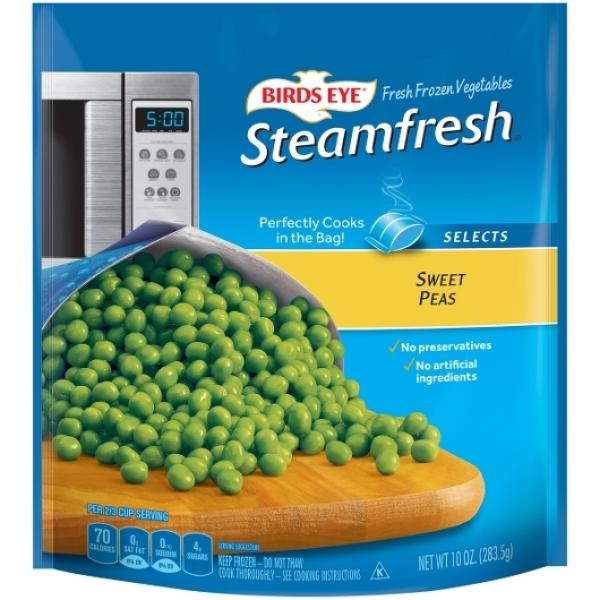 Birds Eye Steamfresh Sweet Peas 10 Ounce Size - 10 Per Case.