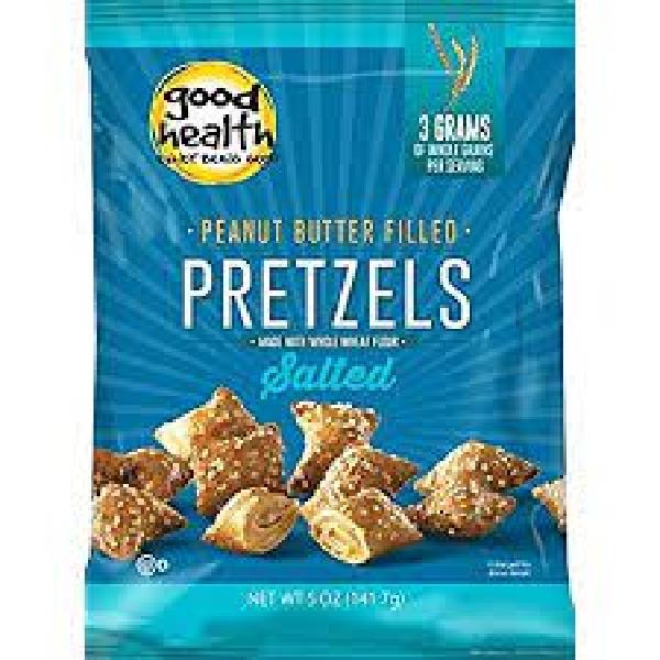 Good Health Peanut Butter Filled Pretzels 5 Ounce Size - 12 Per Case.