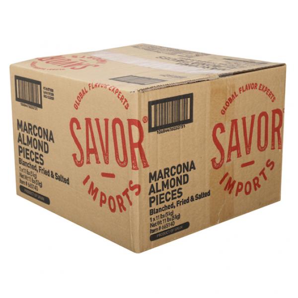 Savor Imports Marcona Almond Pieces 11 Pound Each - 1 Per Case.