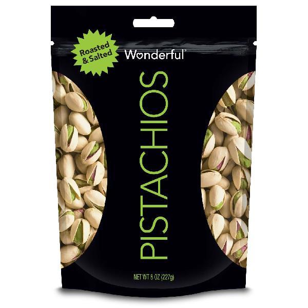 Wonderful Pistachios Pistachio Roasted & Salted 8 Ounce Size - 10 Per Case.