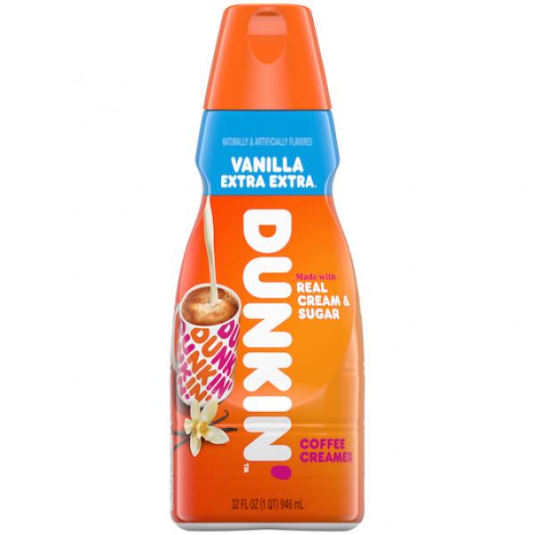 Dunkin Donuts Donuts Esl Vanilla Flavored Creamer 32 Fluid Ounce - 6 Per Case.