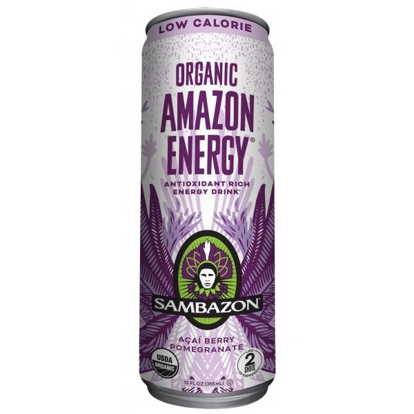 Sambazon Lo Cal Amazon Energy Acai Berry Pomegranate Energy Drink Organic 12 Fluid Ounce - 12 Per Case.