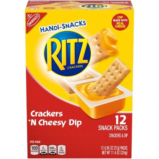 Handi Snacks Ritz Two Compartment Snacks Crackers N Cheez Ritz Z 0.95 Ounce Size - 48 Per Case.