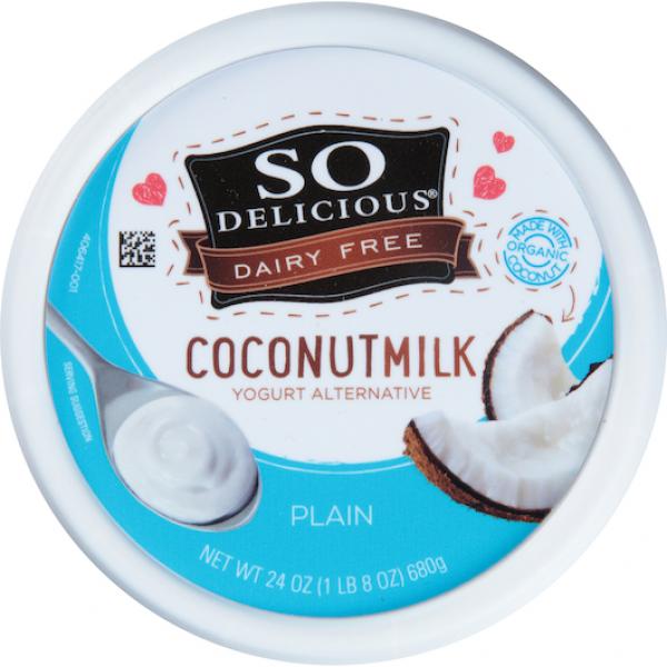 So Delicious Cultured Coconut Plain Yogurt Made With Organic Coconut 24 Ounce Size - 6 Per Case.