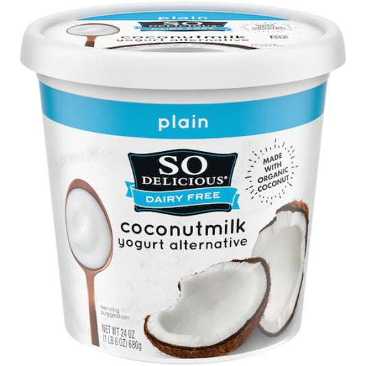 So Delicious Cultured Coconut Plain Yogurt Made With Organic Coconut 24 Ounce Size - 6 Per Case.