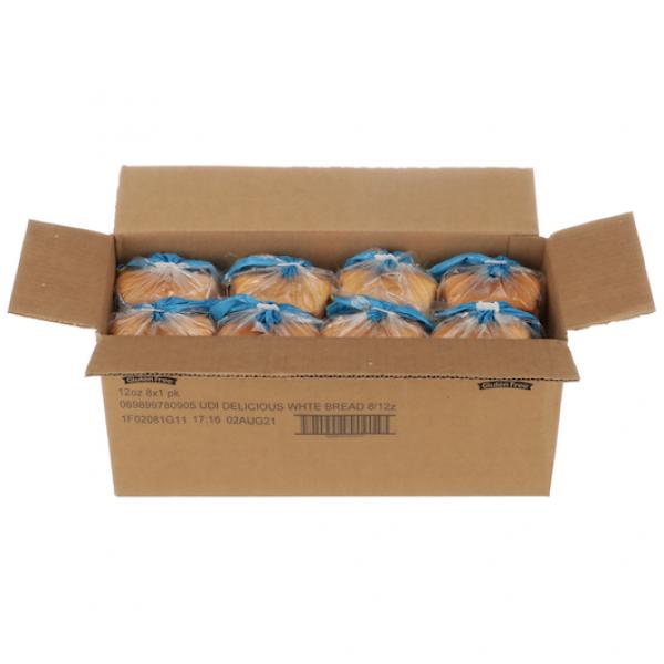 Udi's Delicious Soft White Sandwich Bread 12 Ounce Size - 8 Per Case.