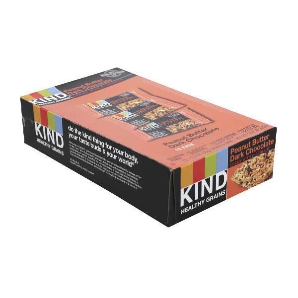 Kind Healthy Snacks Peanut Butter Dark Chocolate Healthy Grains Bar 1.2 Ounce Size - 72 Per Case.