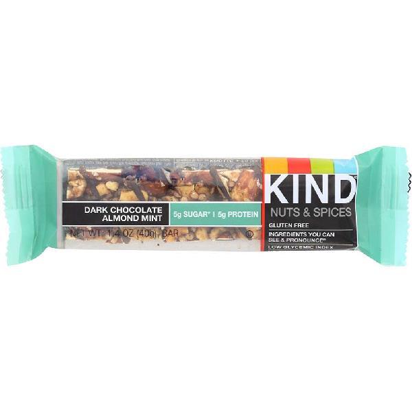 Kind Snacks Dark Chocolate Almond Mint Bar 1.4 Ounce Size - 72 Per Case.