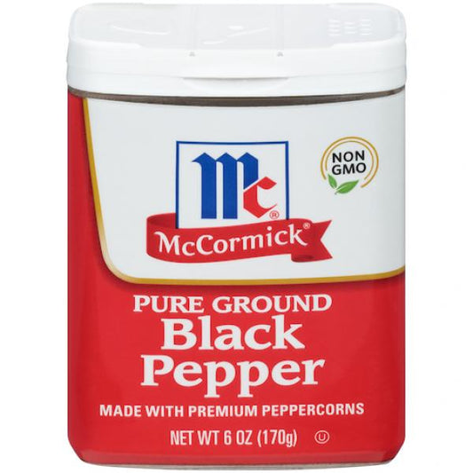 Mccormick Pepper Black Ground 6 Ounce Size - 8 Per Case.