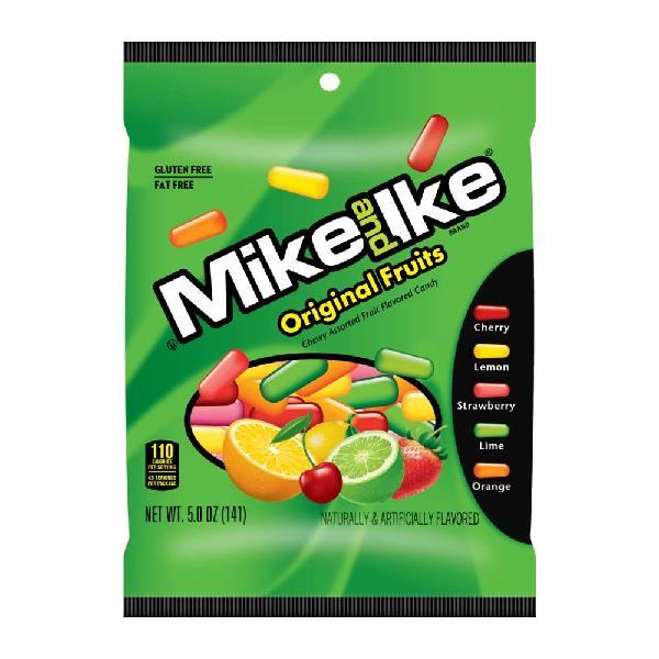 Mike And Ike® Peg Bag Original FruitsCase 5 Ounce Size - 12 Per Case.