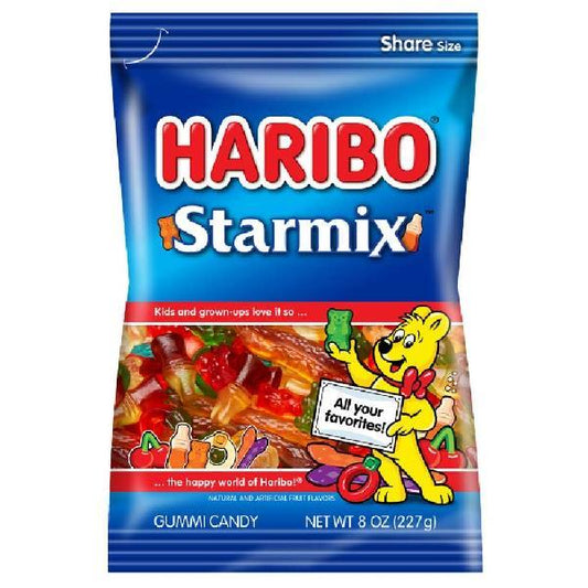 Haribo Confectionery Gummi Candy Starmix 8 Ounce Size - 10 Per Case.