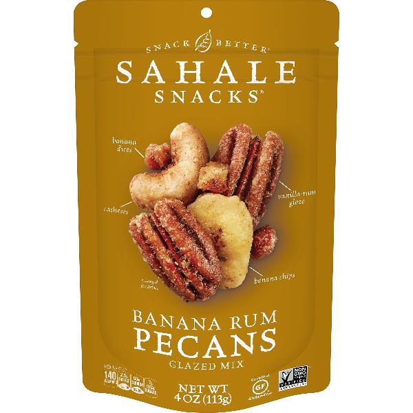 Sahale Banana Rum Pecans Glazed Mix 4 Ounce Size - 6 Per Case.