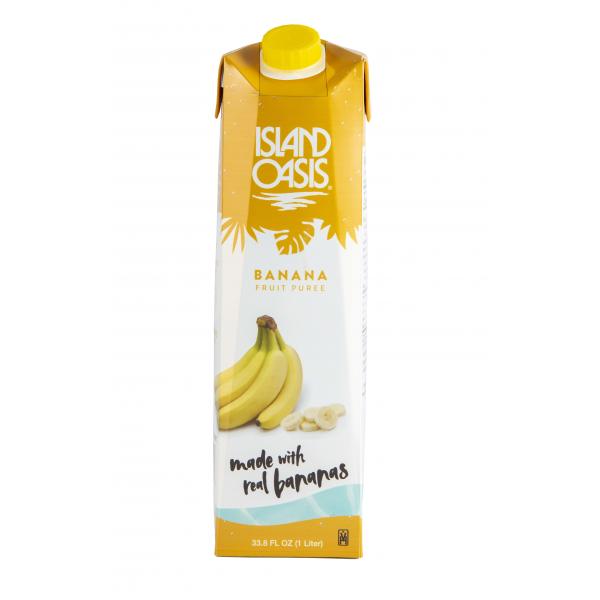 Island Oasis Banana Aseptic 1 Liter - 12 Per Case.