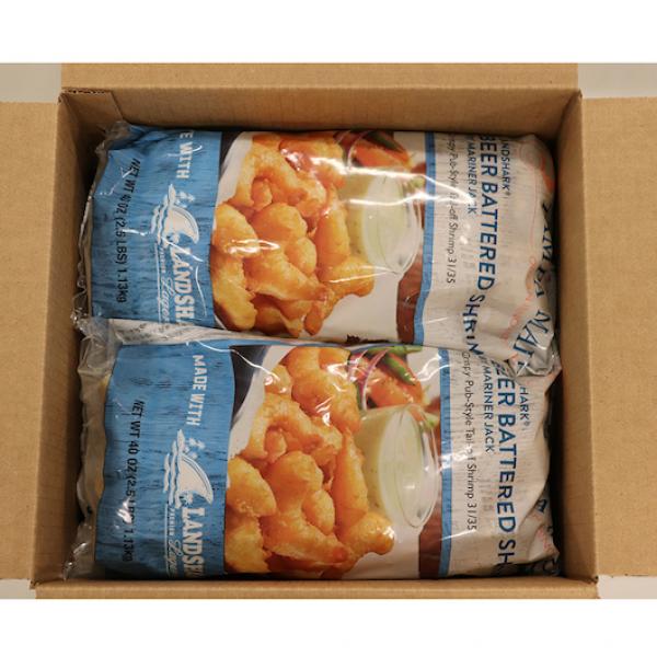 Mariner Jack Beer Battered Shrimp Ttail Off 2.5 Pound Each - 4 Per Case.