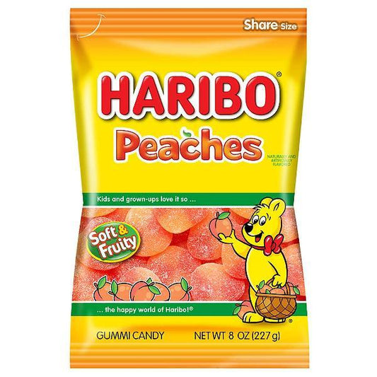 Haribo Confectionery Peaches 8 Ounce Size - 10 Per Case.