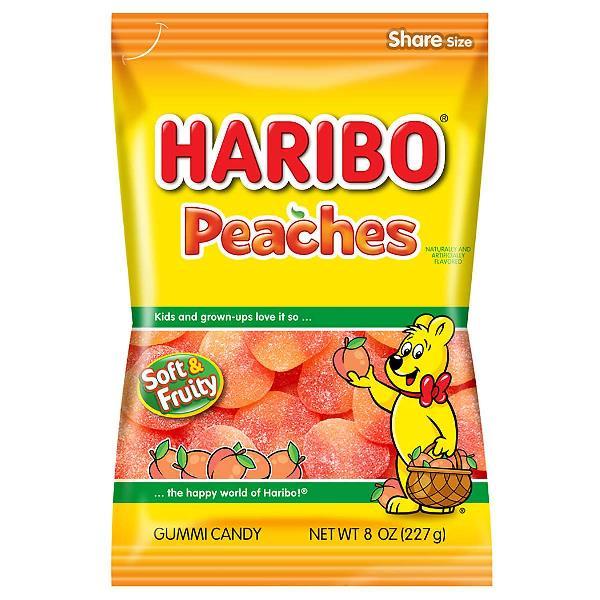 Haribo Confectionery Peaches 8 Ounce Size - 10 Per Case.