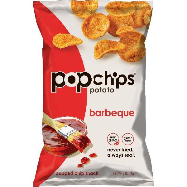 Popchips BBQ Potato Chip Snack 5 Ounce Size - 12 Per Case.