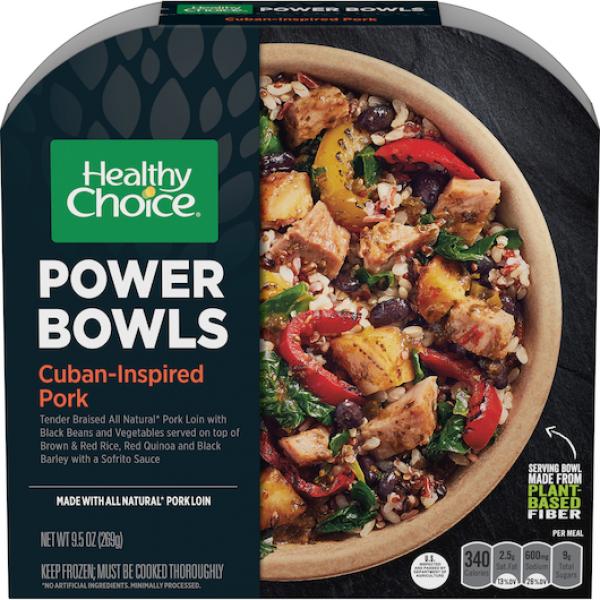 Healthy Choice Power Bowls Cuban Pork 9.5 Ounce Size - 8 Per Case.