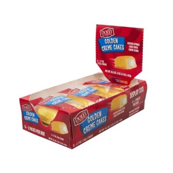 Dolly Madison Golden Cremes Single Serve Freeze On Arrival 2.7 Ounce Size - 36 Per Case.