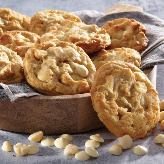 David's Macadamia White Chocolate Cookie Thaw N Serve 2 Ounce Size - 48 Per Case.