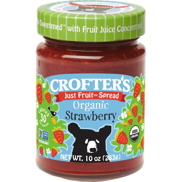 Crofters Organic Just Fruit Spread Strawberry 10 Ounce Size - 6 Per Case.