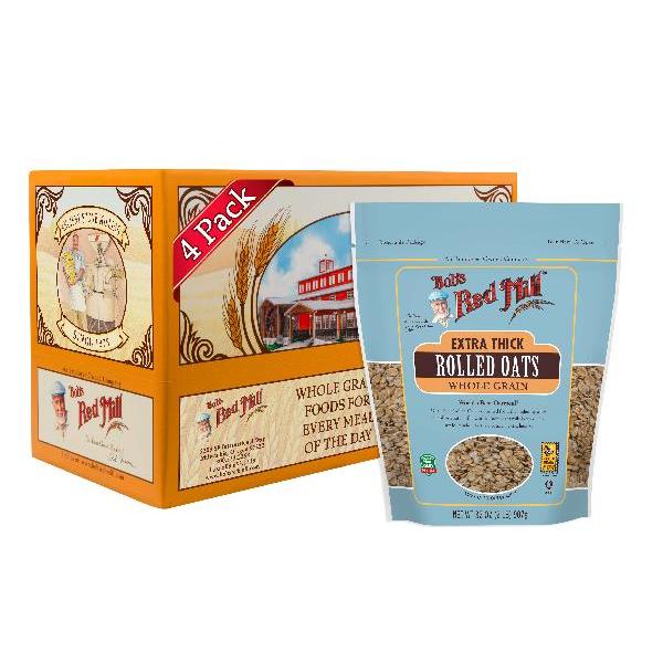 Bob's Red Mill Extra Thick Rolled Oats 32 Ounce Size - 4 Per Case.