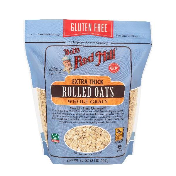 Bob's Red Mill Gluten Free Extra Thick Rolledoats 32 Ounce Size - 4 Per Case.