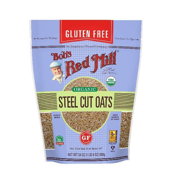 Bob's Red Mill Gluten Free Organic Steel Cutoats 24 Ounce Size - 4 Per Case.