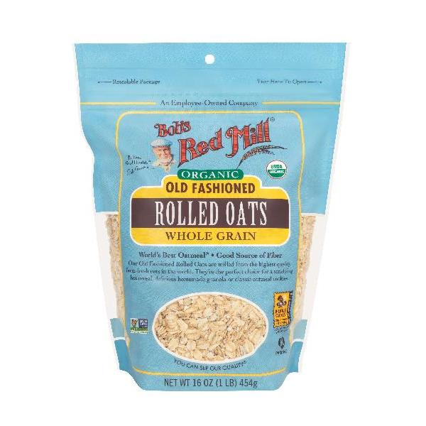 Bob's Red Mill Organic Old Fashioned Rolled Oats 16 Ounce Size - 4 Per Case.