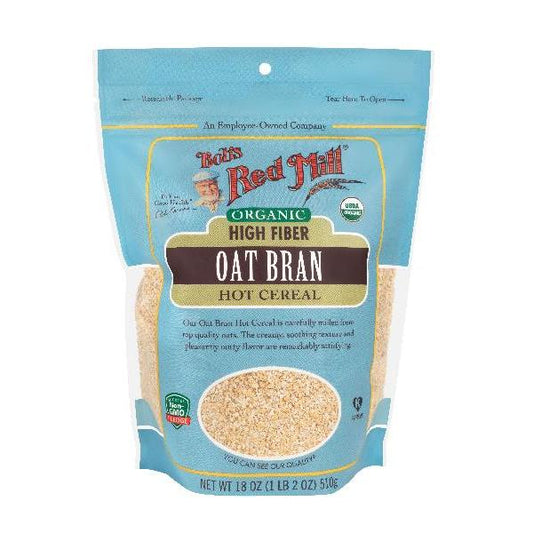 Bob's Red Mill Organic Oat Bran 18 Ounce Size - 4 Per Case.