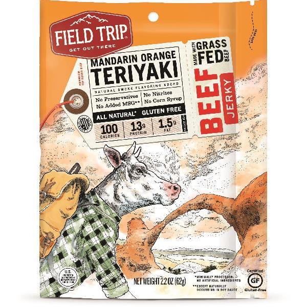 Jerky Beef Mandarin Orange Teriyaki 2.2 Ounce Size - 9 Per Case.