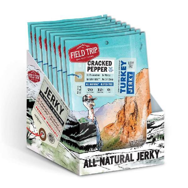 Jerky Turkey Cracked Pepper 2.2 Ounce Size - 9 Per Case.