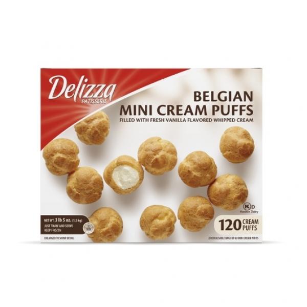 Delizza Cream Puffs Belgian Mini Pound 3.31 Pound Each - 6 Per Case.