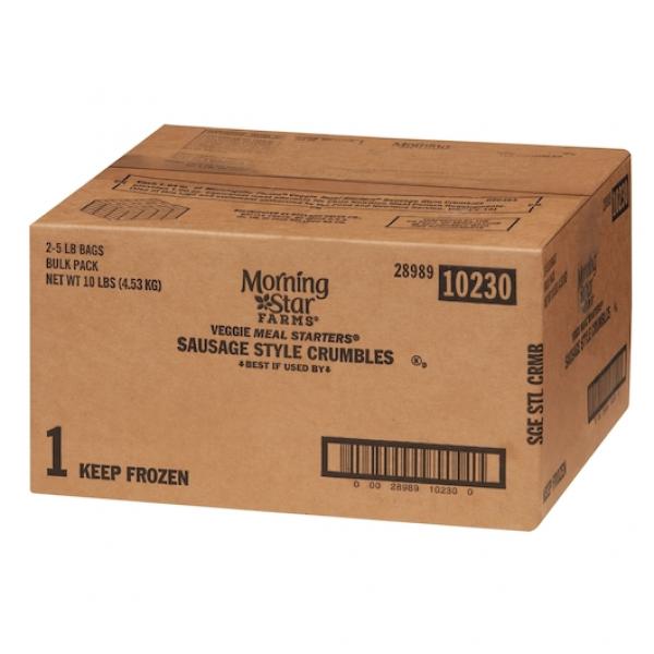 Morningstar Farms Veggie Meal Starters Sausage Crumbles 5 Pound Each - 2 Per Case.