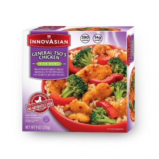 Innovasian Cuisine Chicken General Tso's Lightly Breaded White Rice 9 Ounce Size - 8 Per Case.