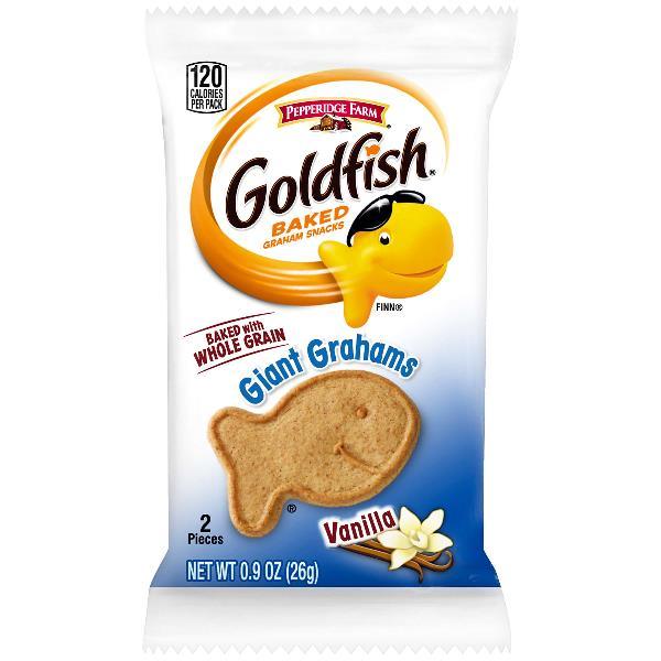 Pepperidge Farms Goldfish Giant Vanilla Graham 0.9 Ounce Size - 300 Per Case.