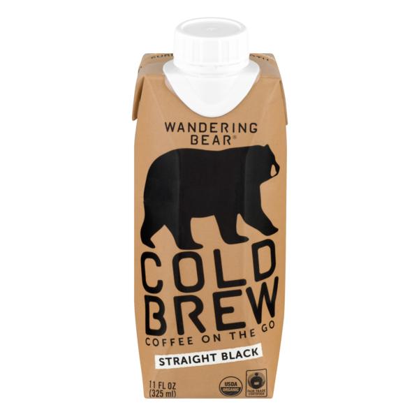 Wandering Bear Coffee Straight Black Cold Brew Coffee Organic 11 Fluid Ounce - 12 Per Case.