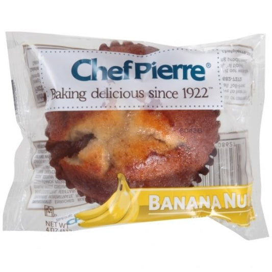 Chef Pierre Muffin Banana Nut Individually Wrapped 4 Ounce Size - 24 Per Case.