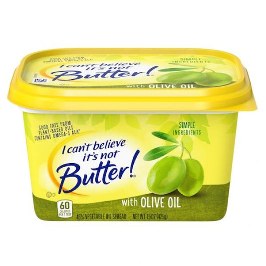 I Can't Believe It's Not Butter Spreads Regular With Olive Oil 15 Ounce Size - 8 Per Case.