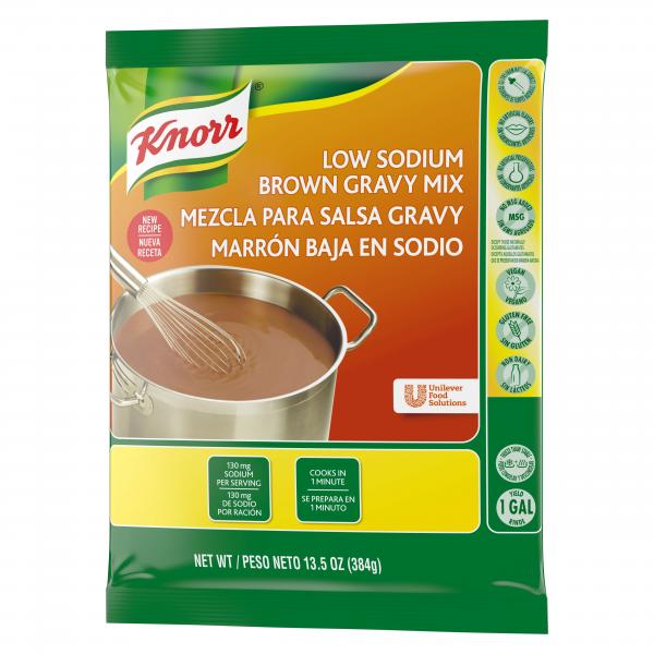 Knorr Sauces Gravies Low Sodium Brown Gravy Mix Gluten Free 13.5 Ounce Size - 6 Per Case.