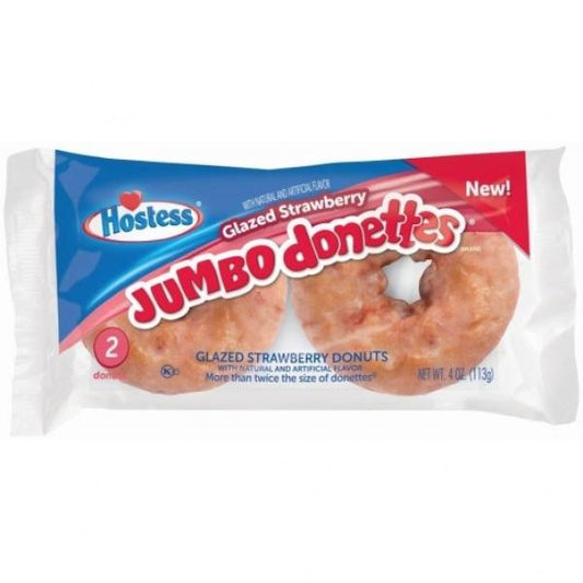 Hostess Glazed Strawberry Jumbo Donuts Single Serve Frozen 4 Ounce Size - 36 Per Case.