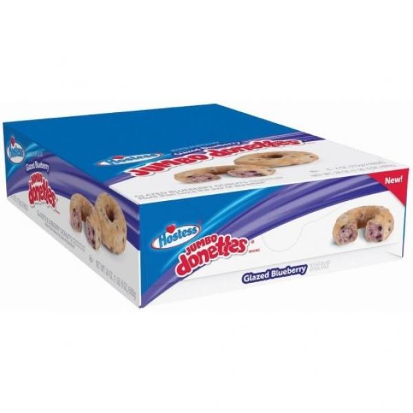 Hostess Glazed Blueberry Jumbo Donuts Single Serve Frozen 4 Ounce Size - 36 Per Case.