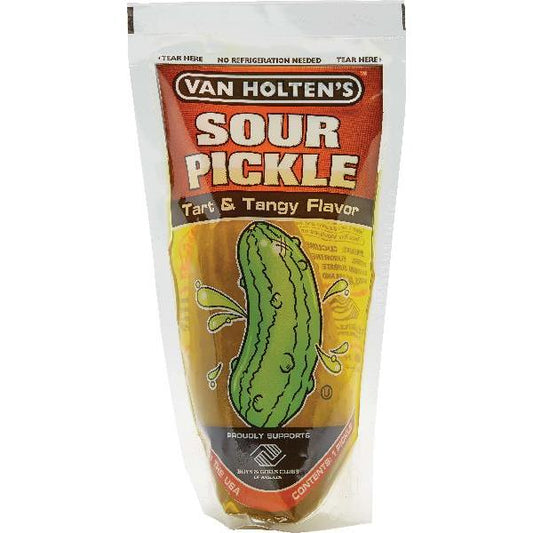 Van Holten's Large Sour Pickle Individually Packed In A Pouch, 1 Each - 12 Per Case.