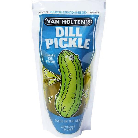 Van Holten's Jumbo Dill Pickle Individually Packed In A Pouch, 1 Each - 12 Per Case.