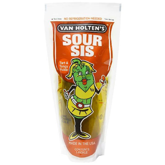 Van Holten's King Size Sour Sis Pickle Individually Packed In A Pouch 1 Each - 12 Per Case.